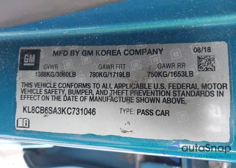 2019 Chevrolet Spark Ls Cvt from USA, damaged, VIN KL8CB6SA3KC731046